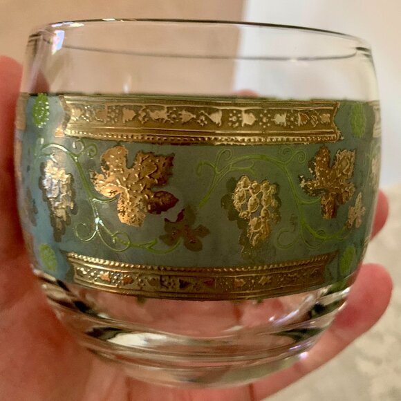 Vintage Other - Vintage MCM 1950s Low Ball Cocktail Stemless Wine Roly Poly Glasses Set of 4